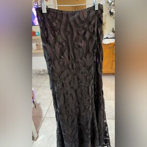 Vintage Valentino black long lace skirt